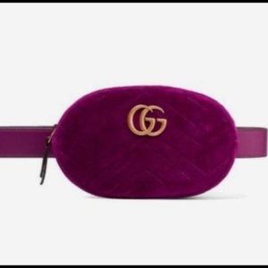 Gucci GG Marmont Matelassé Velvet Belt Bag